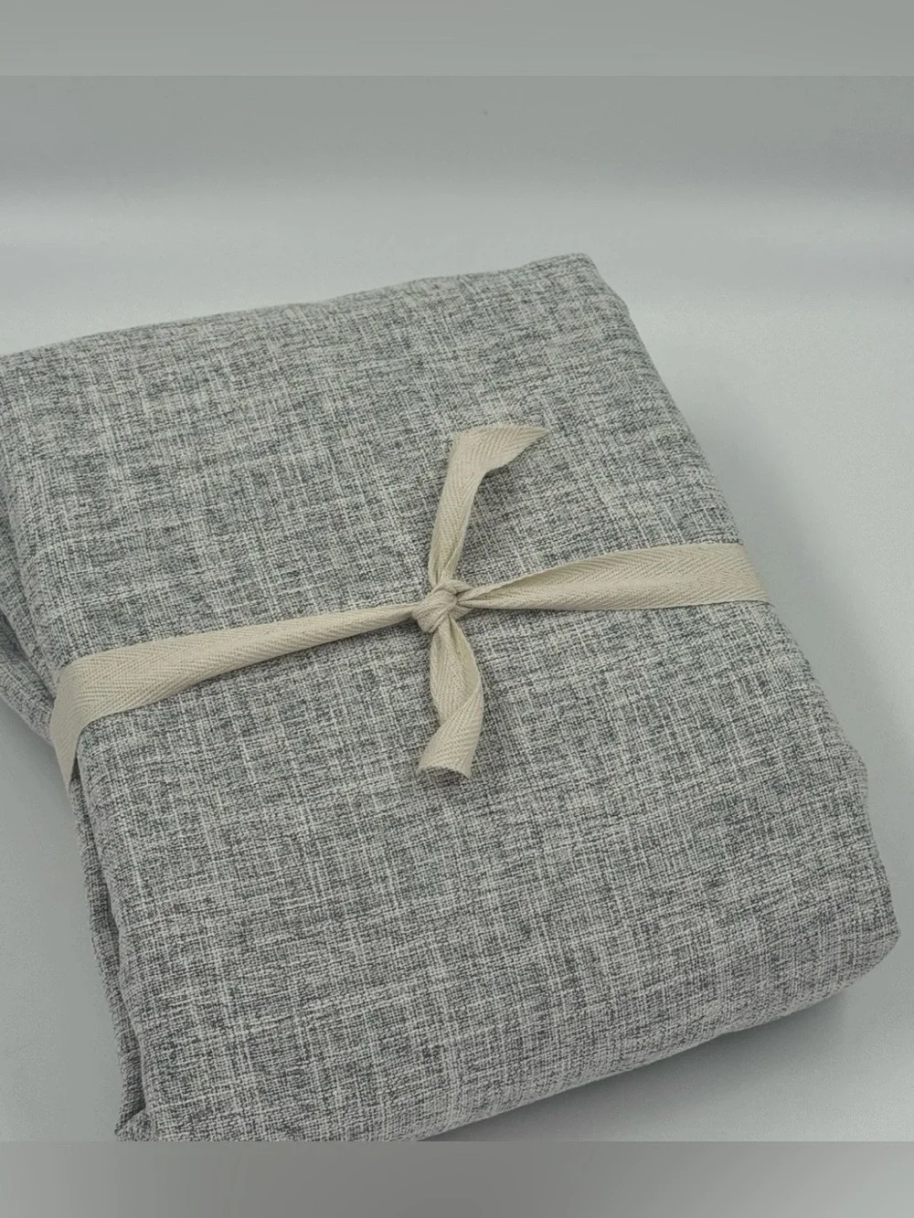 New West Elm Crossweave Blackout Drape Curtain 48”x96” Stone White